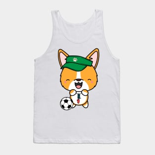 Corgi Playing Soccer Tank Top